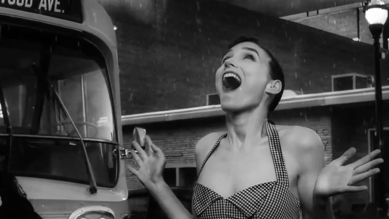 Black-and-white cinema still